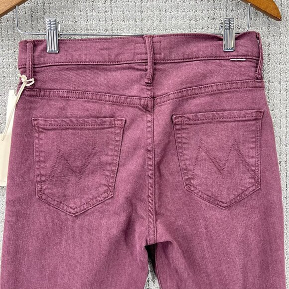 MOTHER The Insider Crop Step Fray Mauve Wine Jeans - Picture 8 of 12